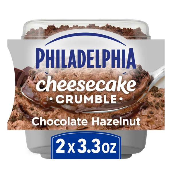 Philadelphia Chocolate Hazelnut Cheesecake Desserts with Cookie Crumble