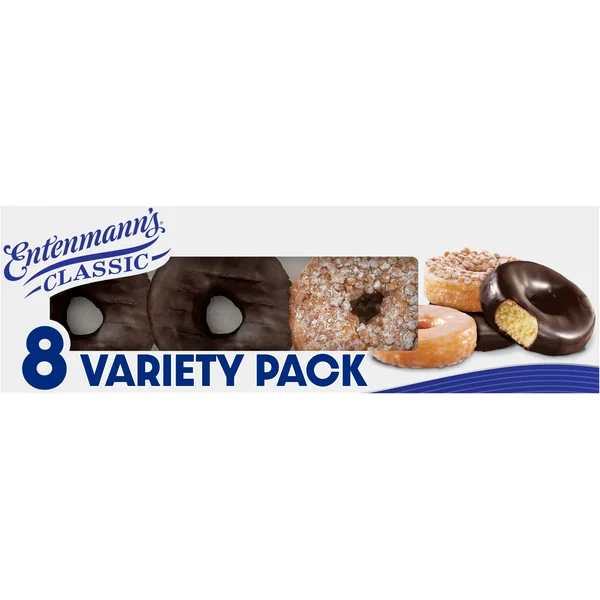 Entenmann's Classic, 8 ct, Assorted, Donuts, 16.8 oz