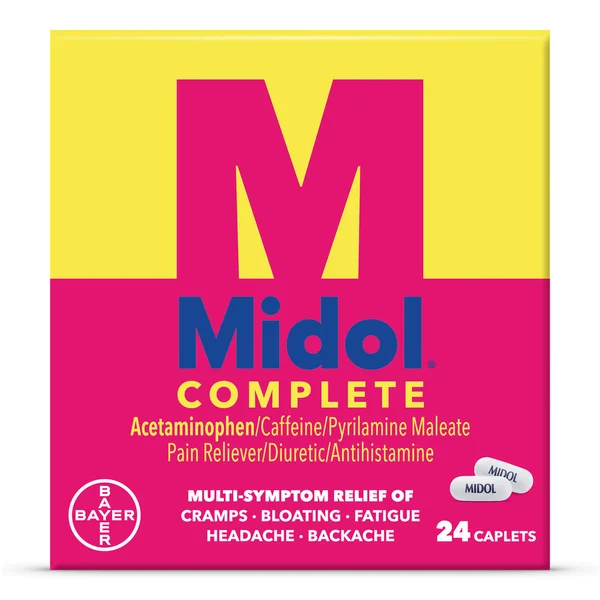 Midol Complete Menstrual Pain Relief Caplets - Provides Cramp, Headache, and Bloating Relief