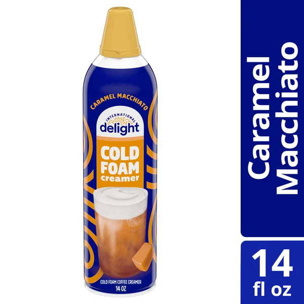 International Delight Cold Foam Coffee Creamer, Caramel Macchiato Flavored Creamer, 14 OZ Can