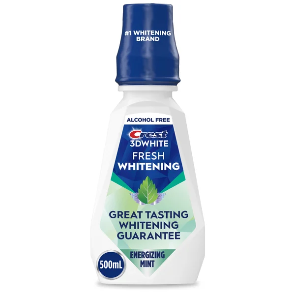 Crest White Fresh Whitening Mouthwash, Alcohol-Free, Peroxide Free, Energizing Mint Flavor