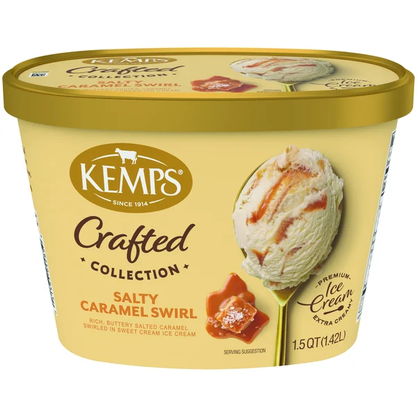 Kemps Simply Crafted, Salty Caramel Swirl, Premium Ice Cream