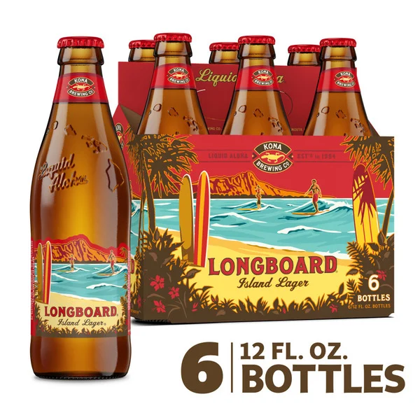 Kona Brewing Co. Longboard Island Lager Beer, 6 Pack