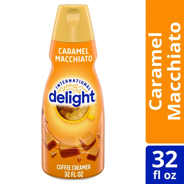 International Delight Caramel Macchiato Coffee Creamer, Refrigerated Flavored Creamer, Lactose Free and Gluten Free, 32 fl oz Bottle