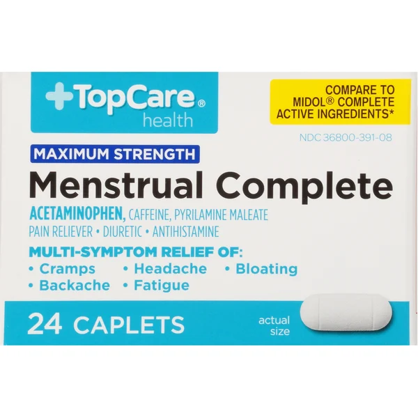 TopCare Menstrual Complete, Maximum Strength, Caplets