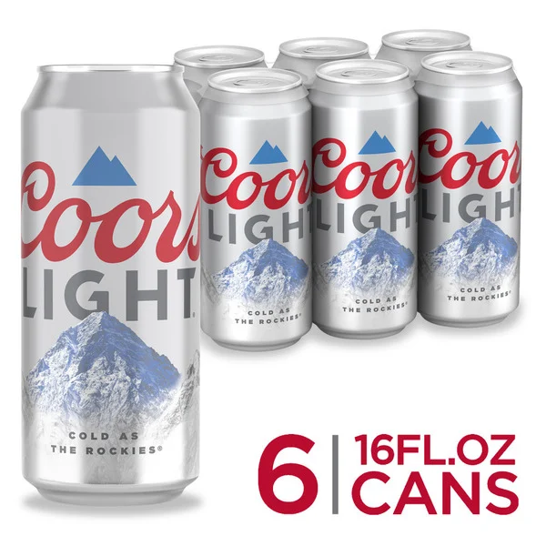 Coors Light Beer, American Light Lager Beer, 6-pack, 16-oz beer cans, 4.2% ABV