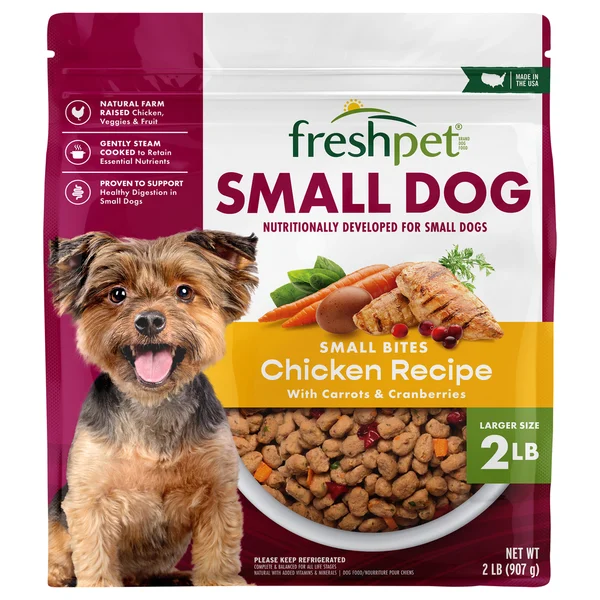 Freshpet Fresh Dog Food, Small Dog Bite Size Grain Free Chicken Recipe