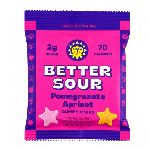 Better Sour Pomegranate, Apricot, Sour, Gummy Candy