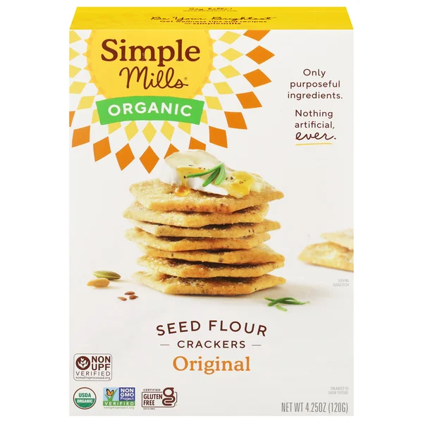 Simple Mills Organic Seed Flour Crackers, Original