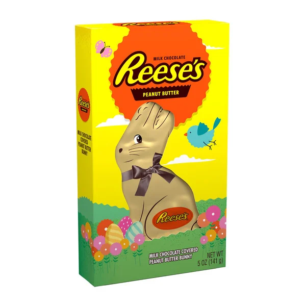 Reese's Milk Chocolate Peanut Butter Bunny, Easter Candy Gift Box, 5 oz