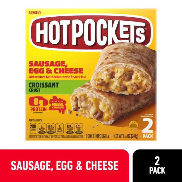 Hot Pockets Sausage, Egg & Cheese Croissant Crust Sandwiches
