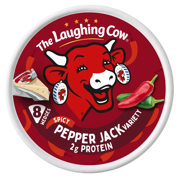 The Laughing Cow Creamy Spicy Pepper Jack Variety Spreadable Cheese Wedges, 5.4 oz Box (8 Count)