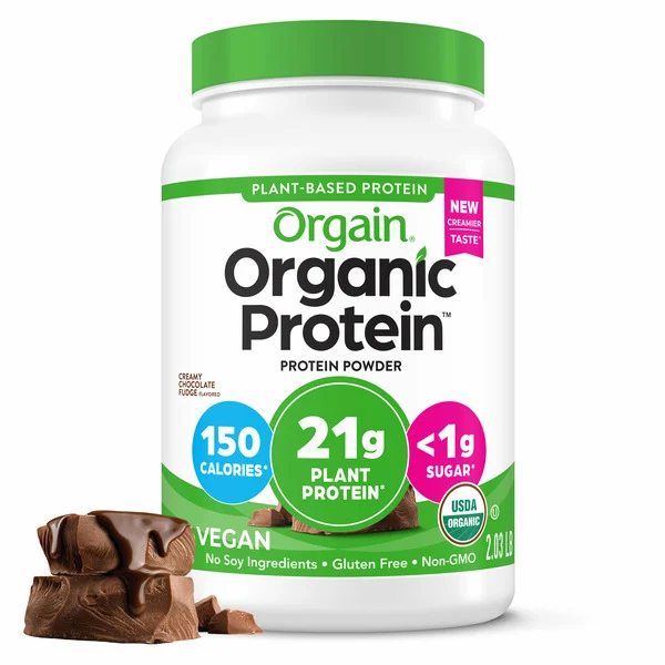 Orgain Organic Vegan 21g Protein Powder, Plant Based - Creamy Chocolate