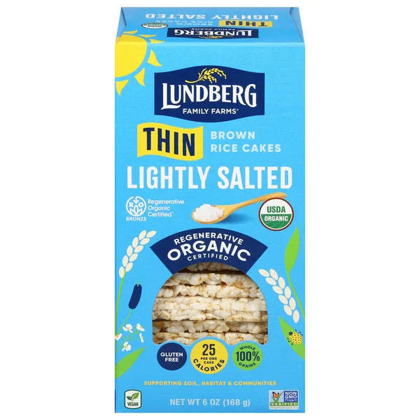 Lundberg Family Farms Organic Thin Stackers, Lightly Salted