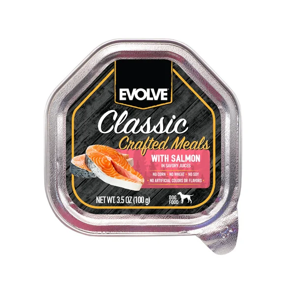 EVOLVE Classic Crafted Meals with Salmon, Wet Dog Food