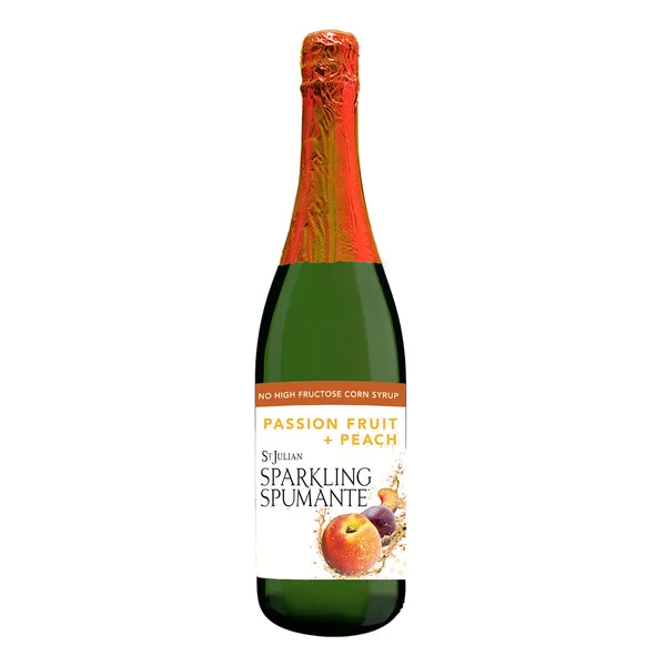 St. Julian Sparkling Passion Fruit Peach Juice, Non-Alcoholic