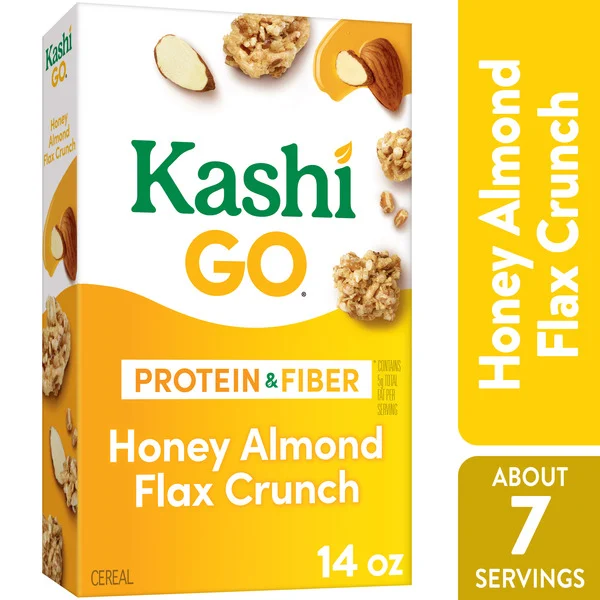 Kashi GO Breakfast CerealFiber CerealFamily BreakfastHoney Almond Flax Crunch14oz Box (1 Box)
