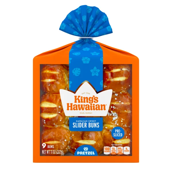 King's Hawaiian Original Hawaiian Sweet Pretzel Pre-Sliced Slider Buns