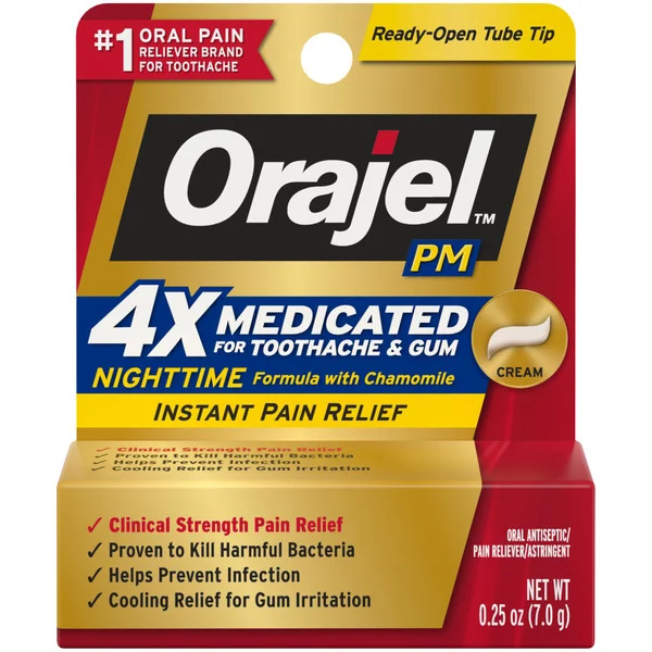 Orajel PM Nighttime Medicated Toothache & Gum Instant Pain Relief Cream