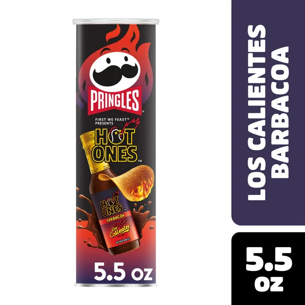 Pringles Hot Ones Barbacoa Potato Crisps Chips, Spicy Snacks