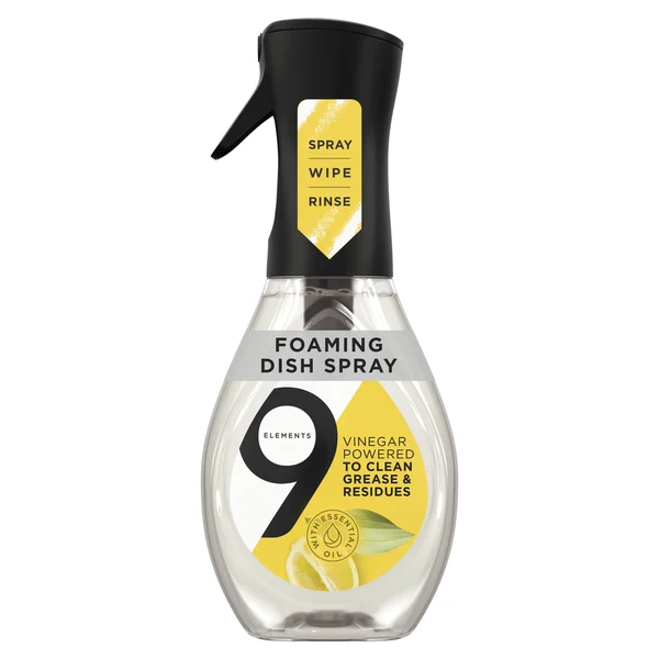 9 Elements Foaming Dish Spray, Dish Soap, Lemon Scent