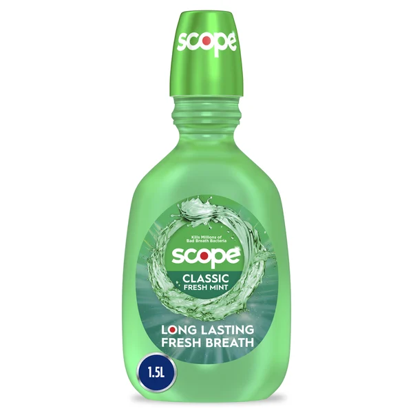 Crest Scope Mouthwash, Classic, Fresh Mint, 1.5L