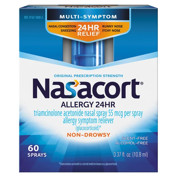 Nasacort 55 mcg Original Prescription Strength Non-Drowsy Multi-Symptom Allergy 24 Hr Nasal Spray