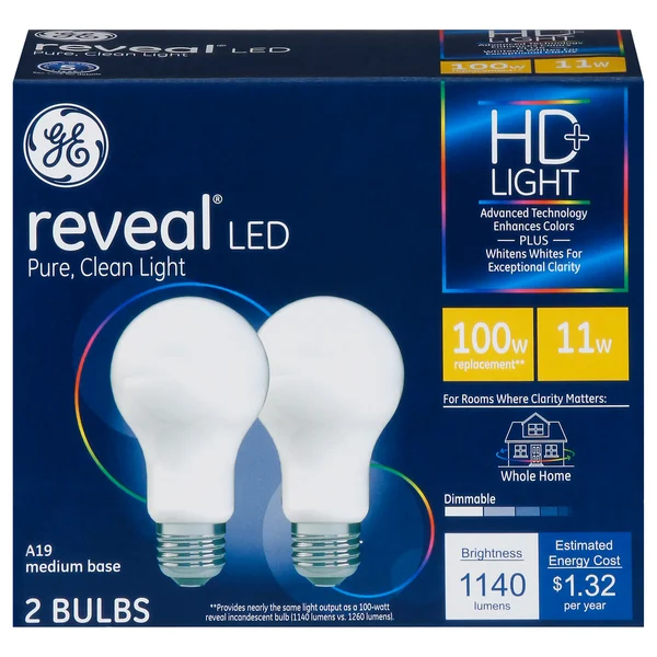 GE Light Bulbs, LED, HD+, 11 Watts