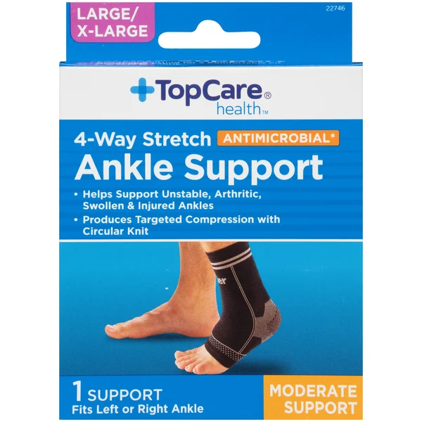 TopCare Small / Medium Moderate Support 4-Way Stretch Antimicrobial Ankle Support