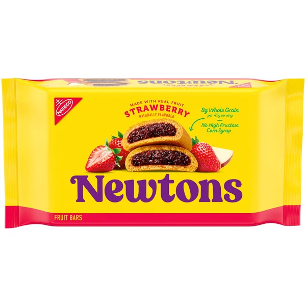 NEWTONS Strawberry Soft Baked Real Fruit Bars, Chewy Strawberry Cookies 10 oz