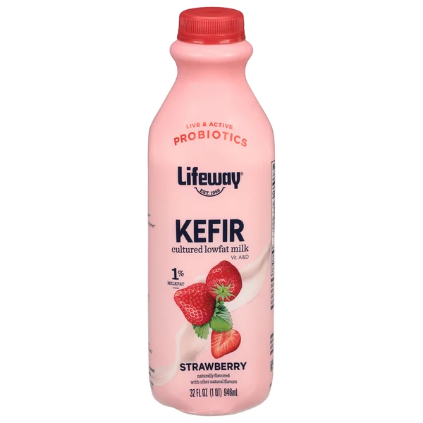Lifeway Kefir, Cultured, Lowfat Milk, 1% Milkfat, Strawberry