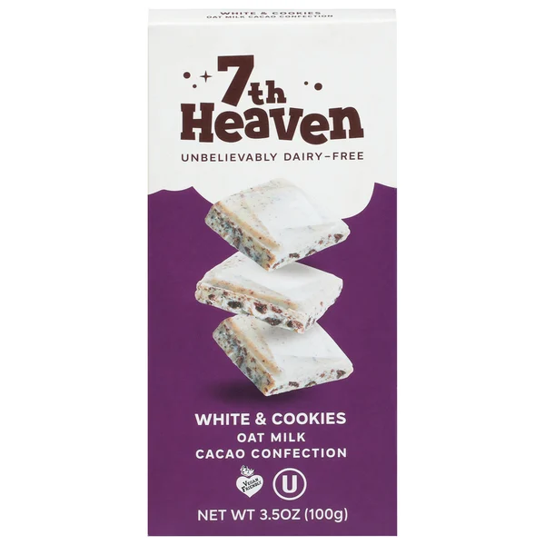 7th Heaven Cacao Confection, White & Cookies, Oat Milk