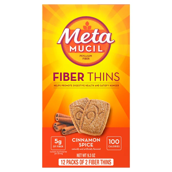Metamucil Cinnamon Fiber Thins, Psyllium Husk Fiber Supplement