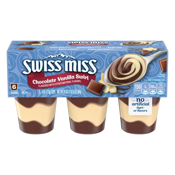 Swiss Miss Chocolate Vanilla Swirl Flavored Pudding