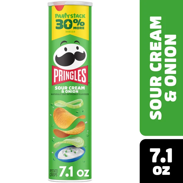Pringles Sour Cream and Onion Potato Crisps Chips, Lunch Snacks, Party Stack