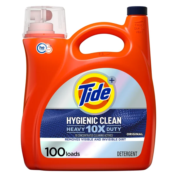 Tide Hygienic Clean Heavy 10x Duty Liquid Laundry Detergent, Original Scent