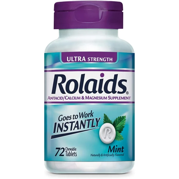 Rolaids Ultra Strength Antacid, 72 Chewable Tablets, Mint Flavor