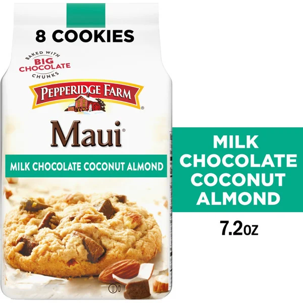 Pepperidge Farm Maui Crispy Milk Chocolate Coconut Almond Cookies