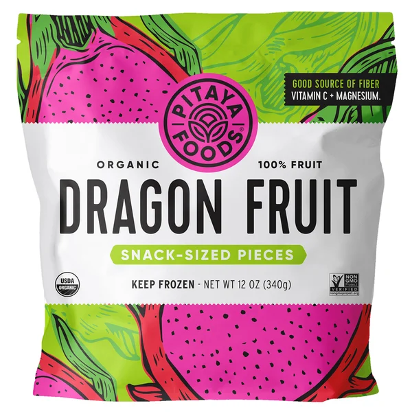 Pitaya Foods Organic Dragon Fruit Snack-Sized Pieces