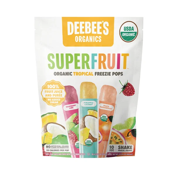 DeeBee's Organics Tropical SuperFruit Freezie Pops, Variety Pack