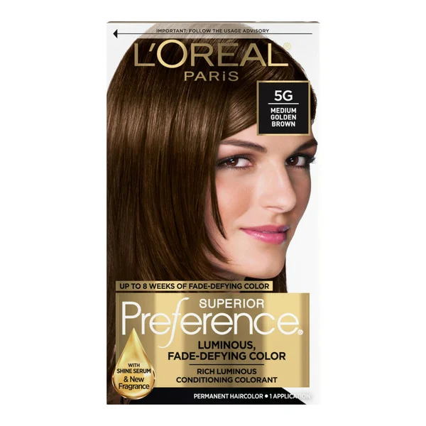 L'Oreal Permanent Hair Color, 5G Medium Golden Brown