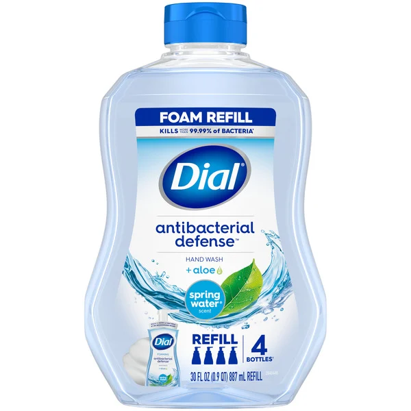 Dial Antibacterial Defense Spring Water Foaming Hand Soap Refill, 30 fl oz