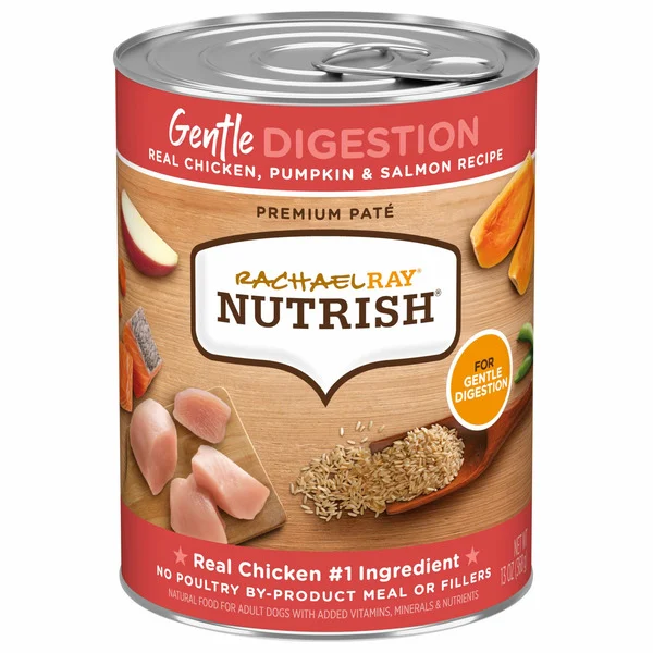 Rachael Ray Nutrish Food for Dogs, Real Chicken, Pumpkin & Salmon Recipe, Premium Pate