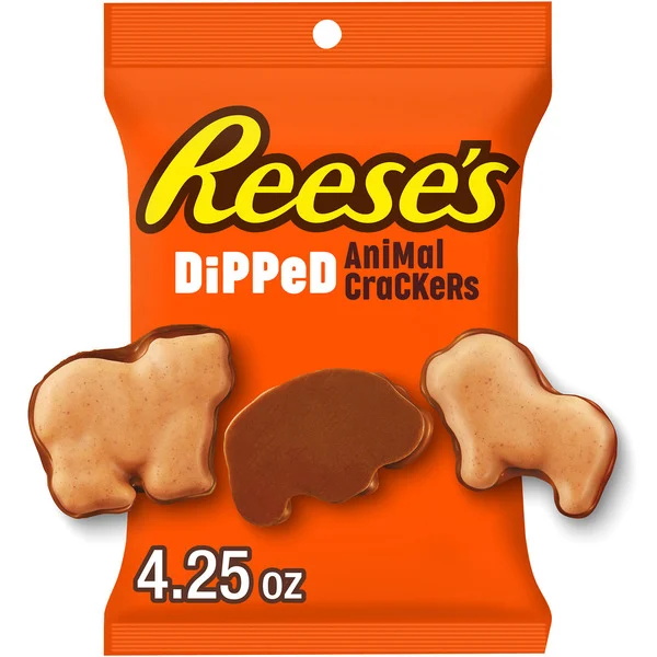 Reese's Chocolate and Peanut Butter Candy Dipped, Animal Crackers Bag, 4.25 oz