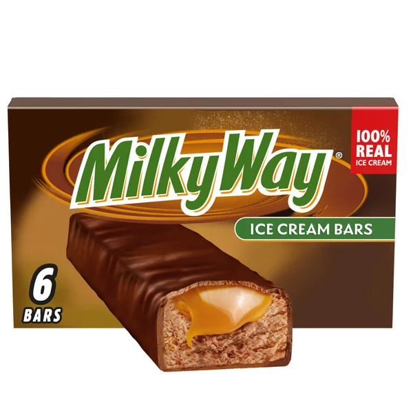 Milky Way Chocolatey Ice Cream Bars with Caramel and a Milk Chocolatey Coating