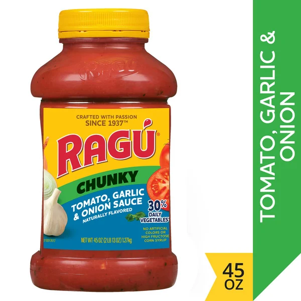 Ragu Chunky Tomato Garlic and Onion Pasta Sauce, 45 oz