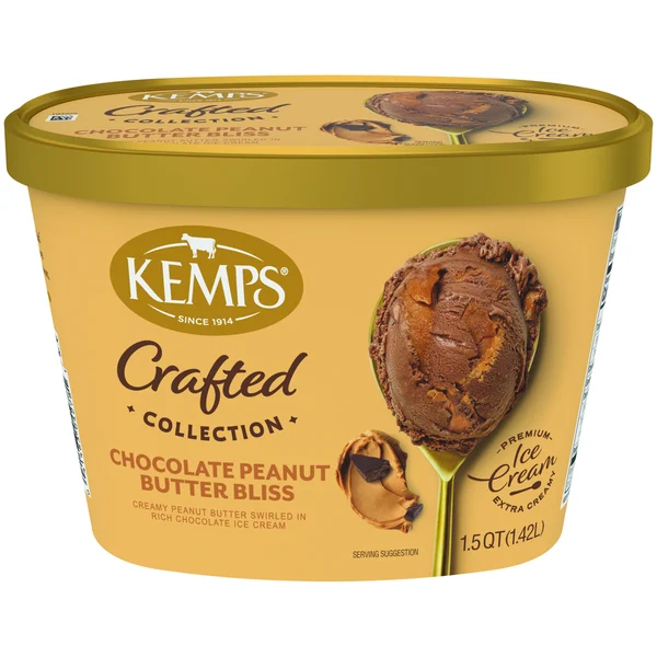 Kemps Simply Crafted, Chocolate Peanut Butter Bliss, Premium Ice Cream