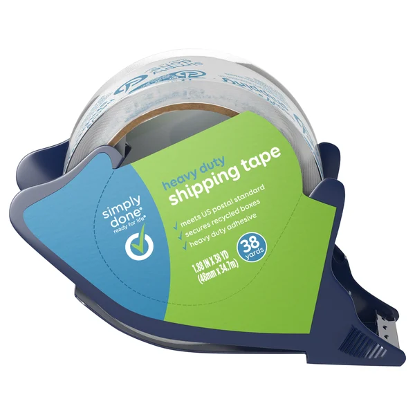 Simply Done Shipping Tape, Heavy Duty, 38 Yards