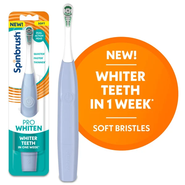 Spinbrush New Pro Whiten Battery Powered Electric Toothbrush For Adults
