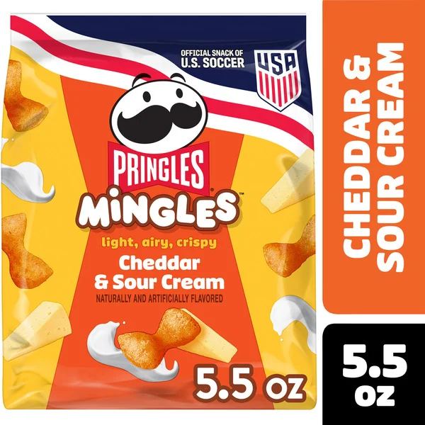 Pringles Mingles Cheddar and Sour Cream Puffed Snacks, Cheese Puffs